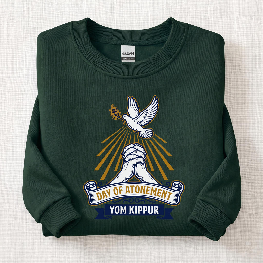 Yom Kippur Day Of Atonemen Sweatshirt — Forest Green