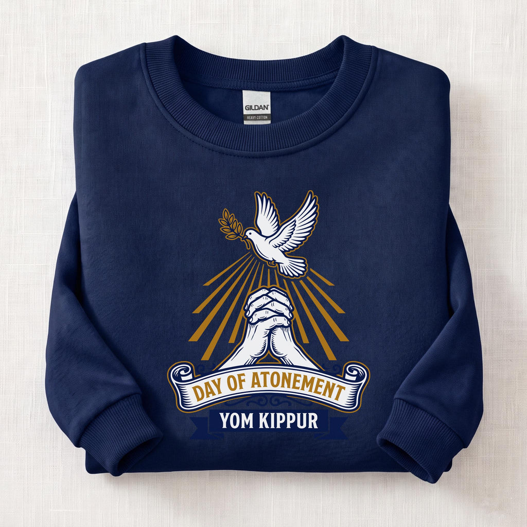Yom Kippur Day Of Atonemen Sweatshirt — Navy