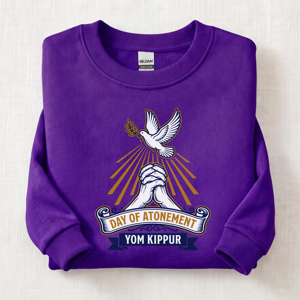 Yom Kippur Day Of Atonemen Sweatshirt — Purple