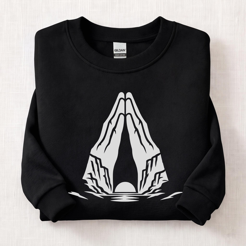 Canyon Prayer Hands Sweatshirt — Black