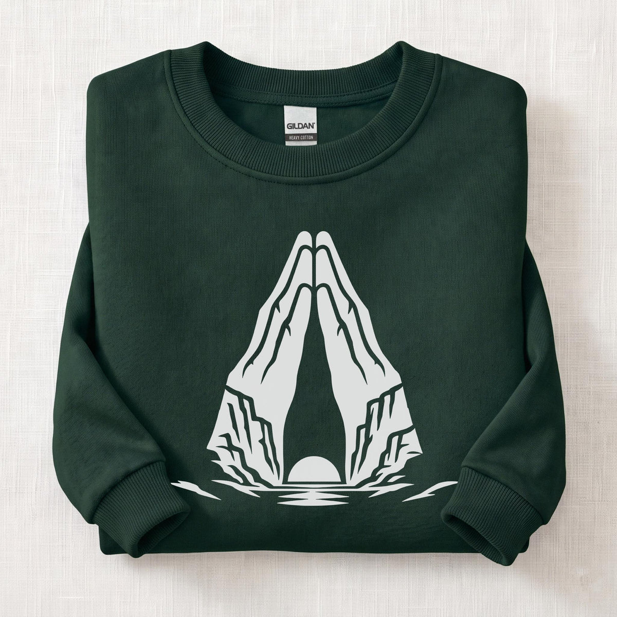 Canyon Prayer Hands Sweatshirt — Forest Green