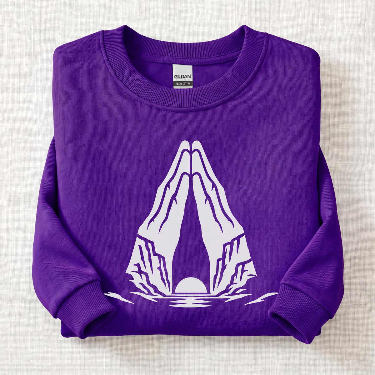 Canyon Prayer Hands Sweatshirt — Purple