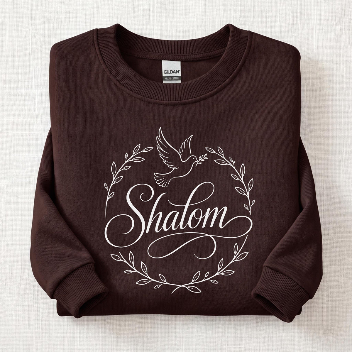 Shalom Peece Sweatshirt — Dark Chocolate