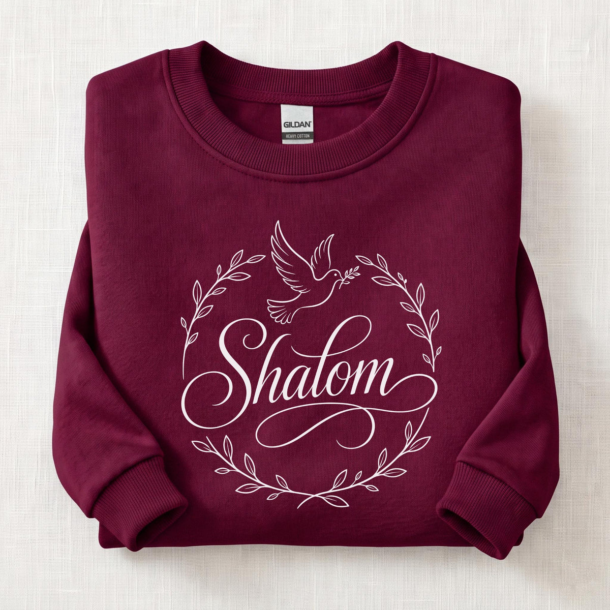 Shalom Peece Sweatshirt — Maroon