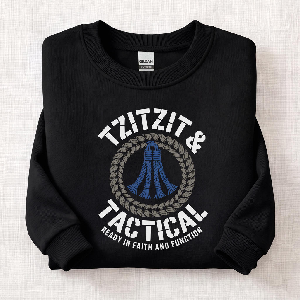 Tzitzit Ready In Faith Sweatshirt — Black