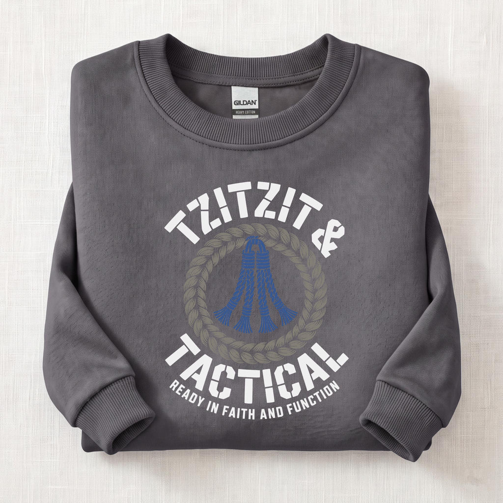 Tzitzit Ready In Faith Sweatshirt — Charcoal