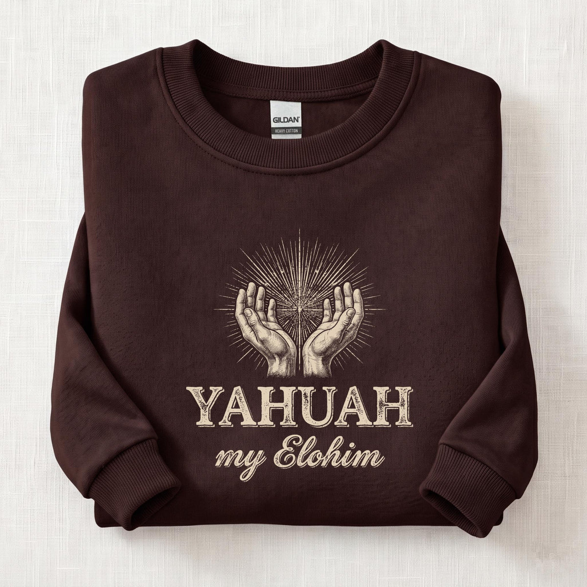 Yahuah My Elohim Sweatshirt — Dark Chocolate