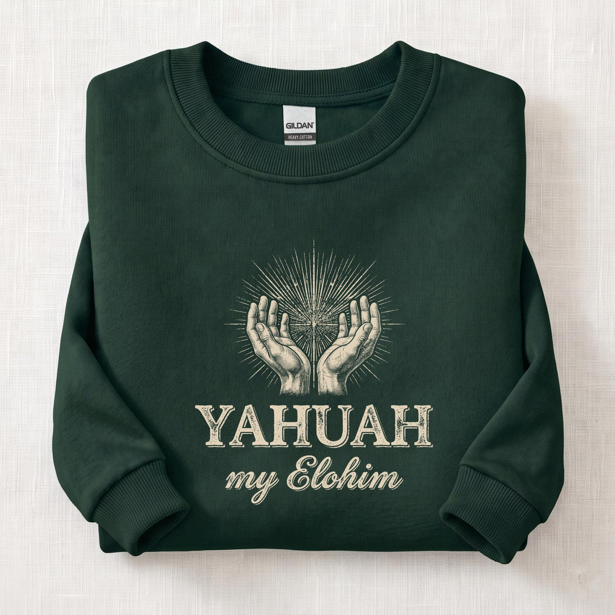 Yahuah My Elohim Sweatshirt — Forest Green