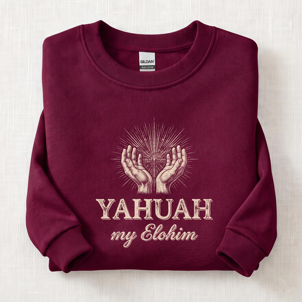 Yahuah My Elohim Sweatshirt — Maroon
