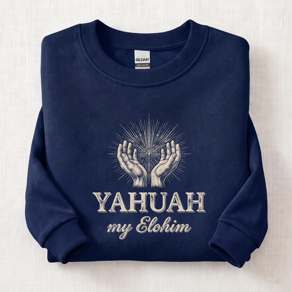 Yahuah My Elohim Sweatshirt — Navy