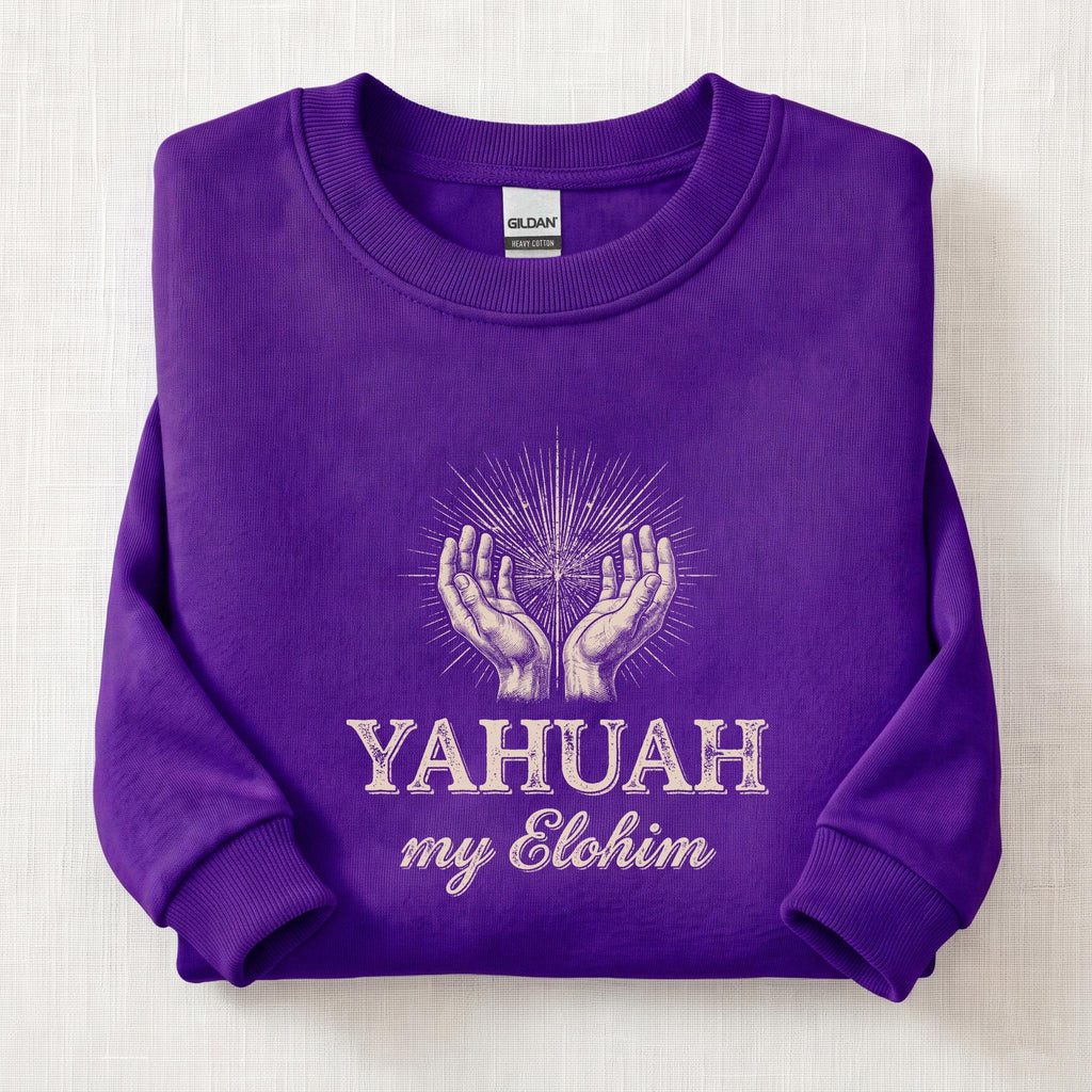 Yahuah My Elohim Sweatshirt — Purple