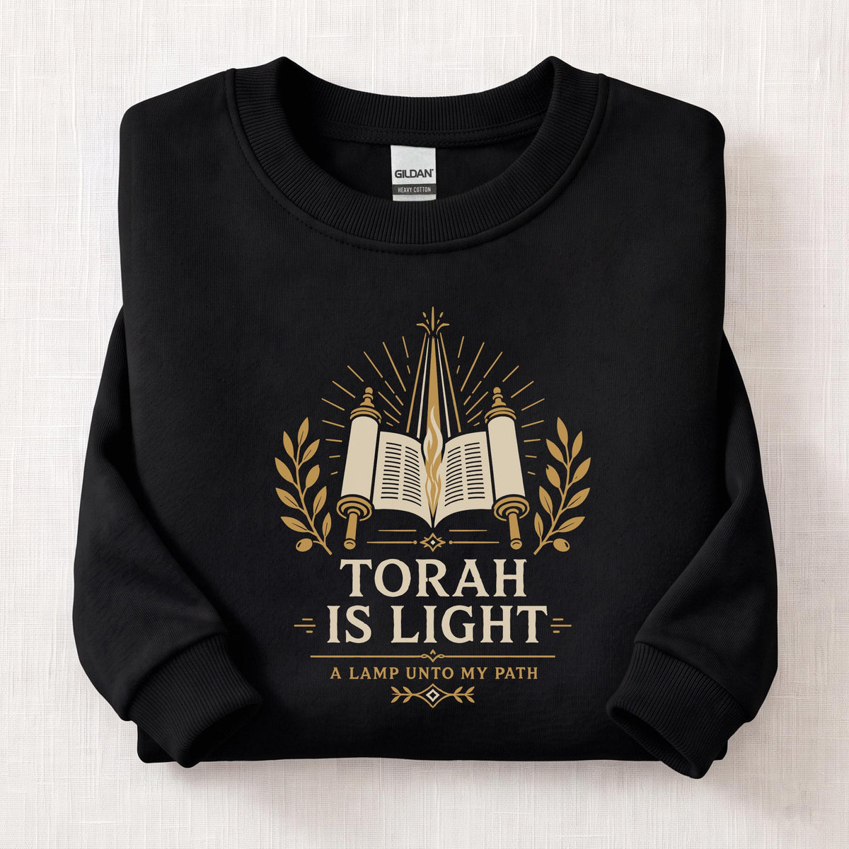 Torah Is Light Sweatshirt — Black