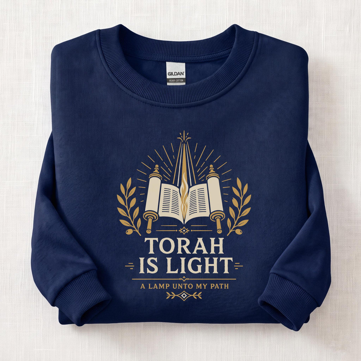 Torah Is Light Sweatshirt — Navy