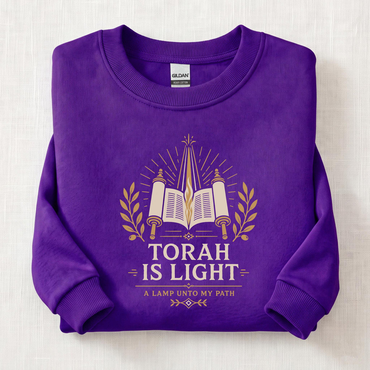 Torah Is Light Sweatshirt — Purple
