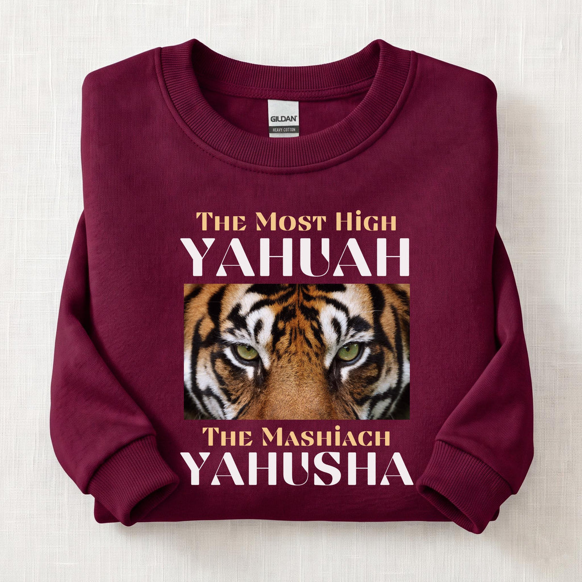 The Most High Yahuah Lion  Sweatshirt — Maroon
