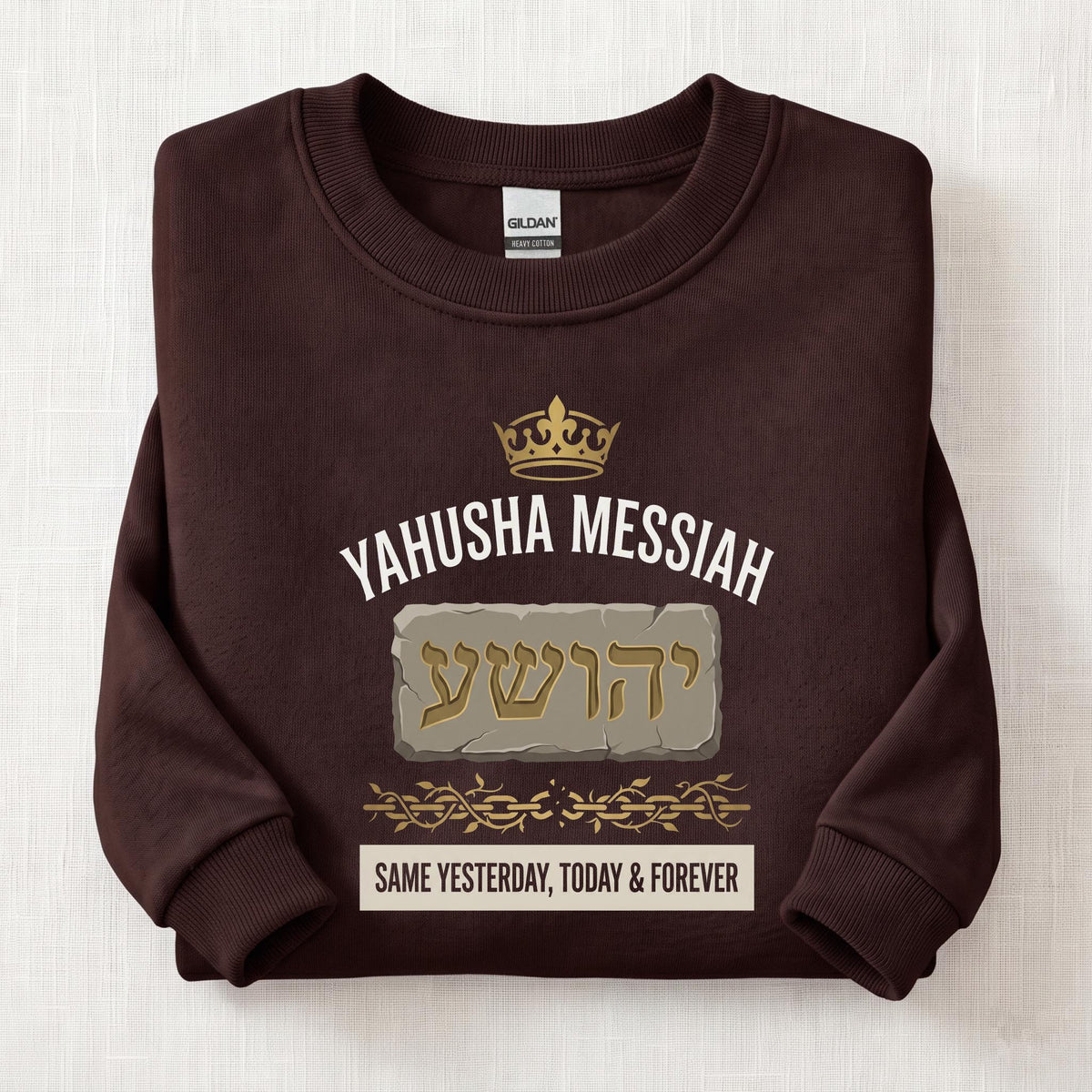 Same Yesterday, Today & Forever Sweatshirt — Dark Chocolate