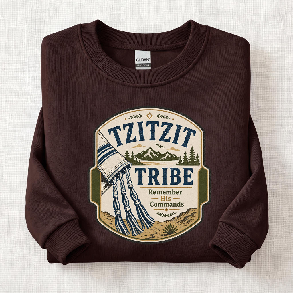 Tzitzit Tribe Sweatshirt — Dark Chocolate