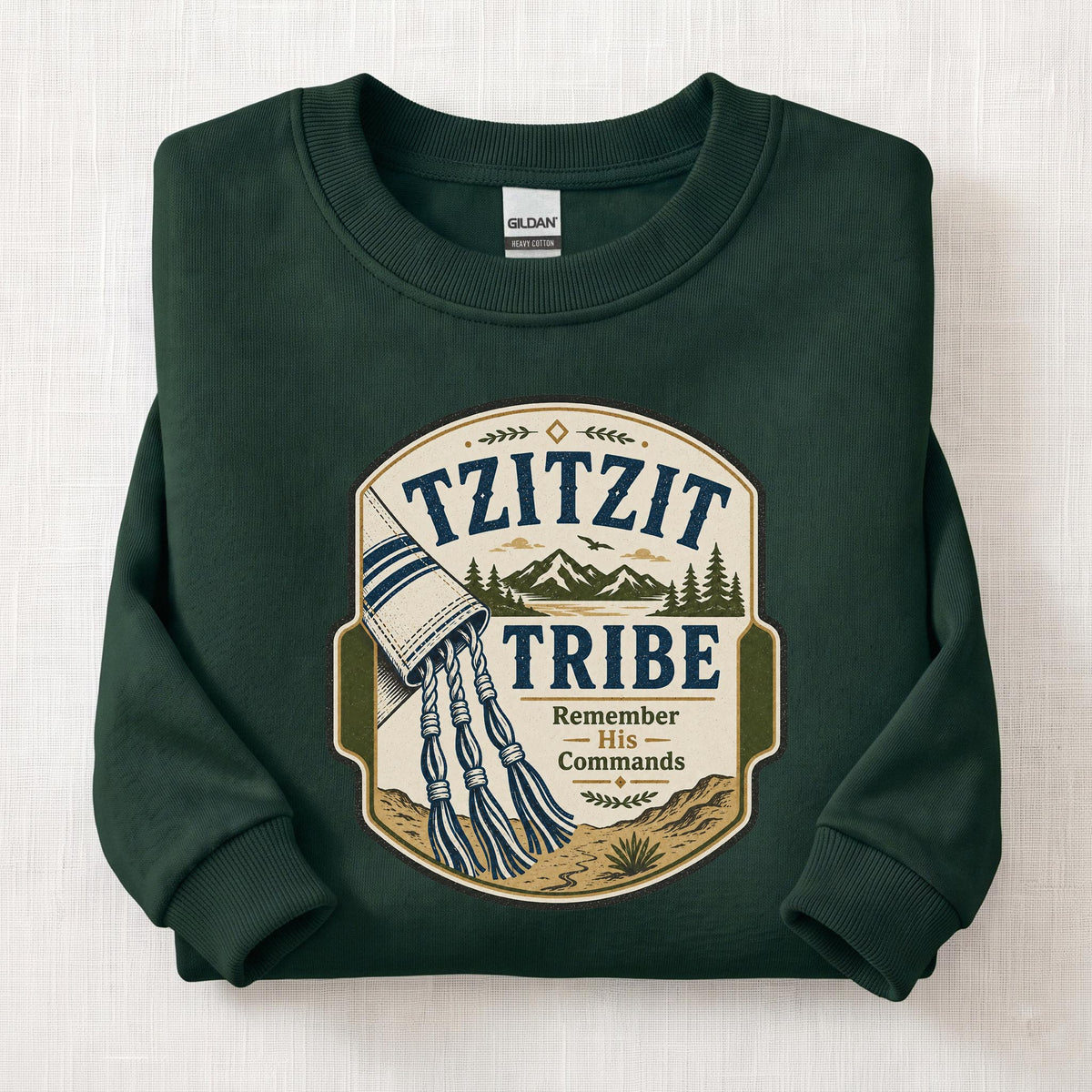 Tzitzit Tribe Sweatshirt — Forest Green