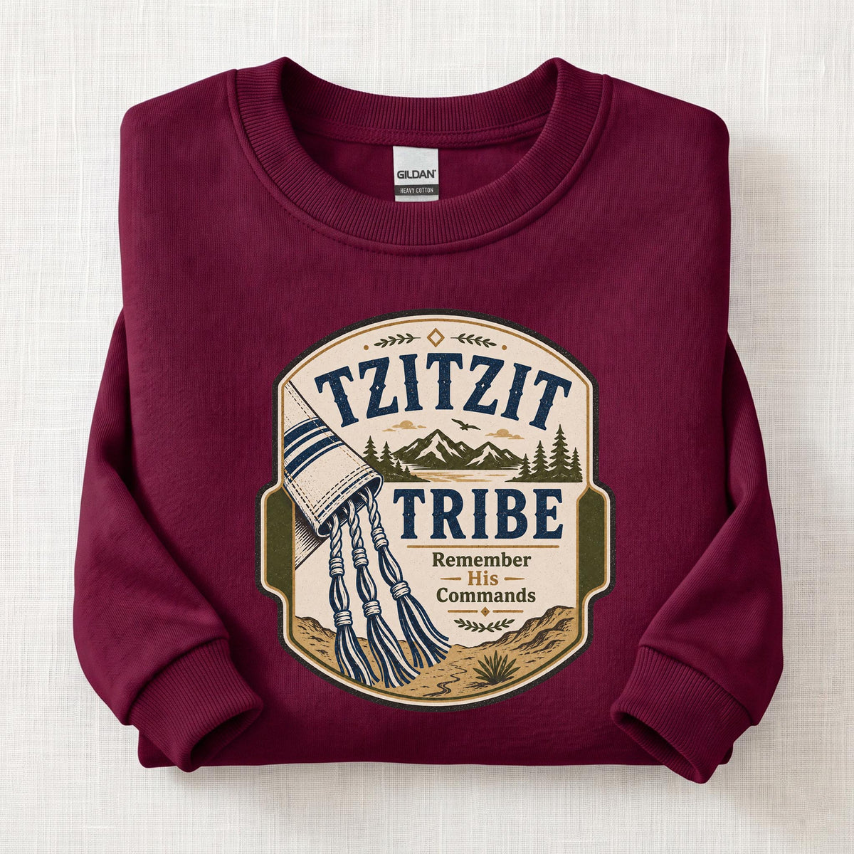 Tzitzit Tribe Sweatshirt — Maroon