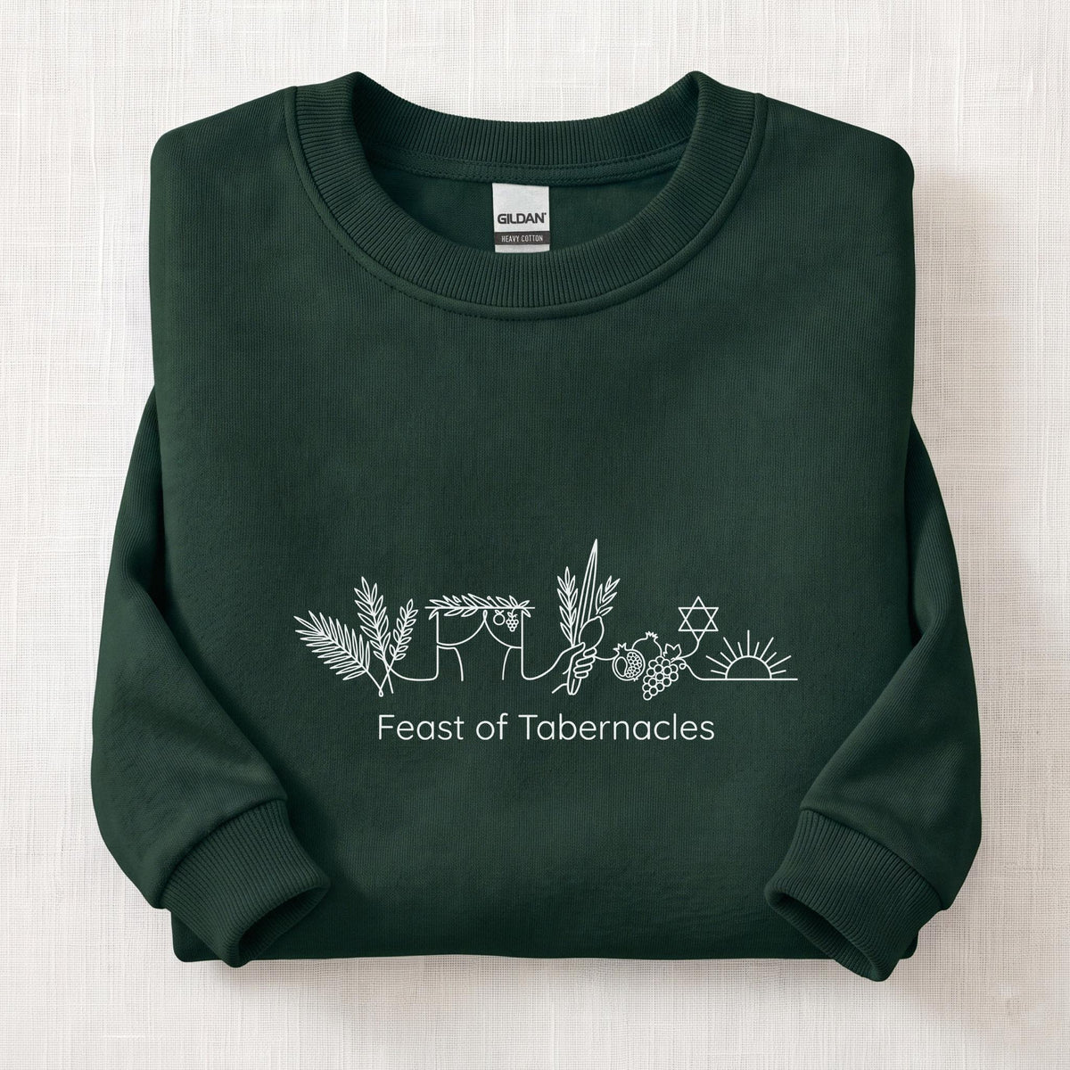 Sukkot Gathering Sweatshirt — Forest Green