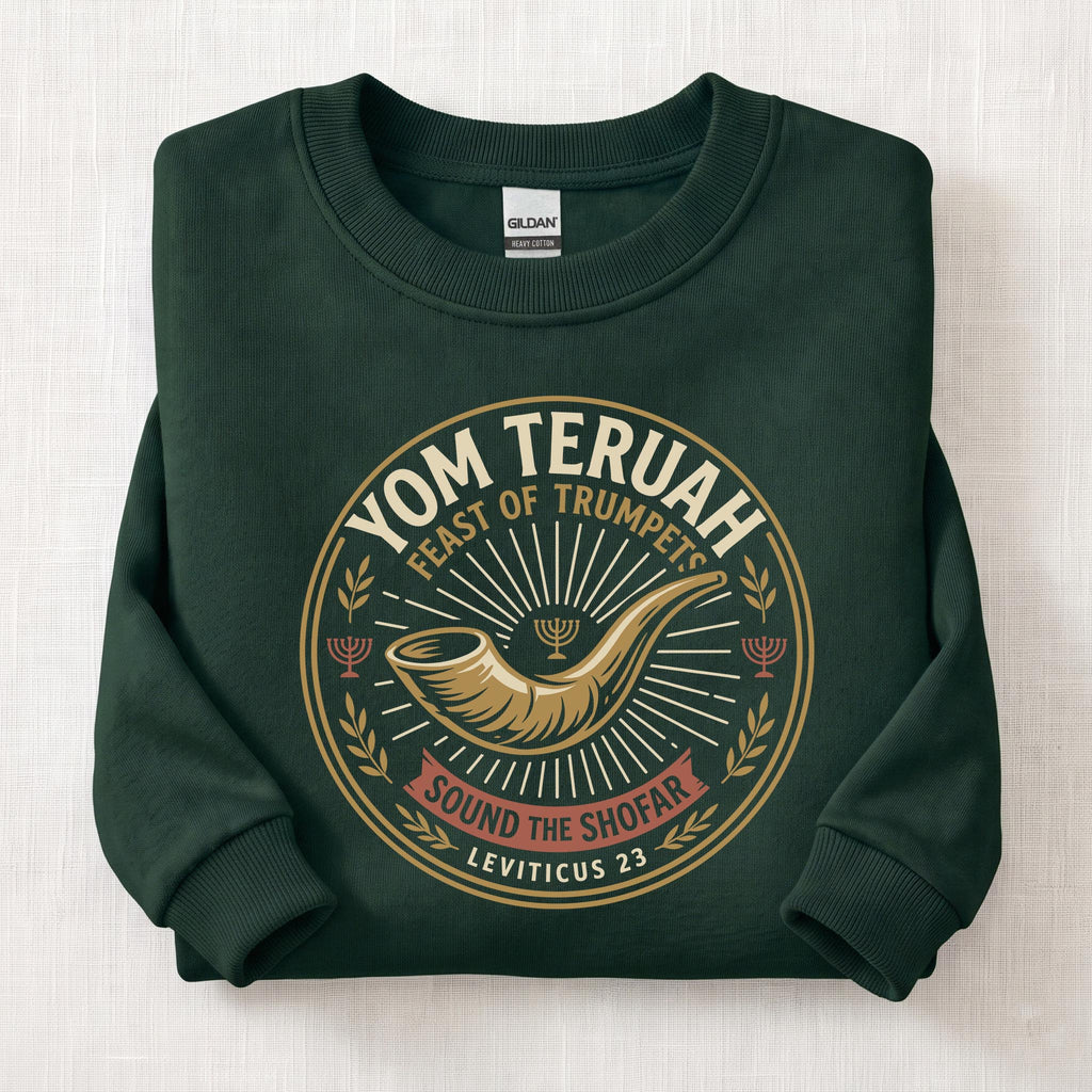 Sound The Shofar Sweatshirt — Forest Green