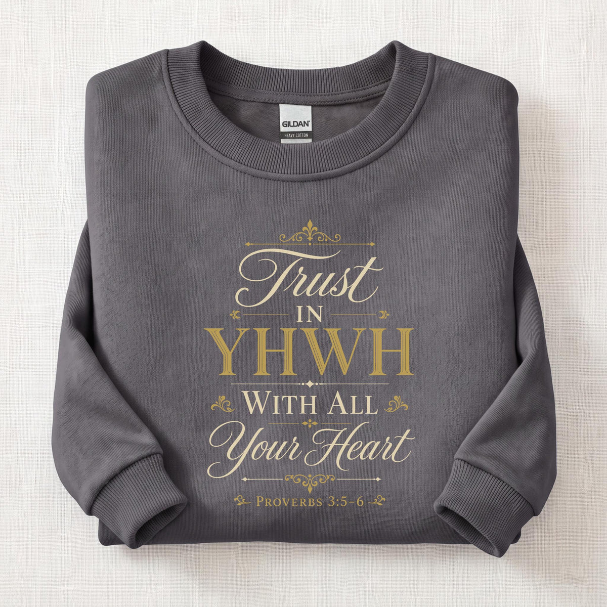 Trust In YHWH Sweatshirt — Charcoal