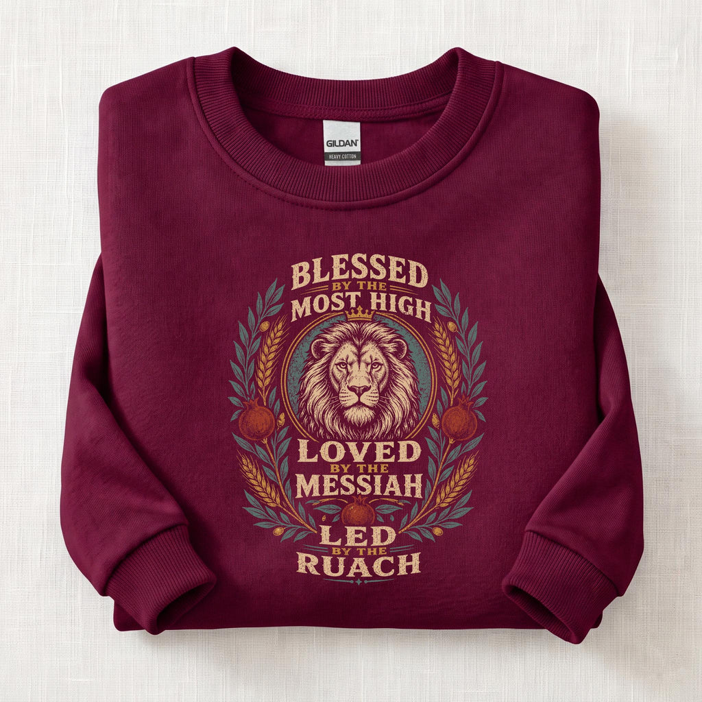 Blessed By The Most High Sweatshirt — Maroon