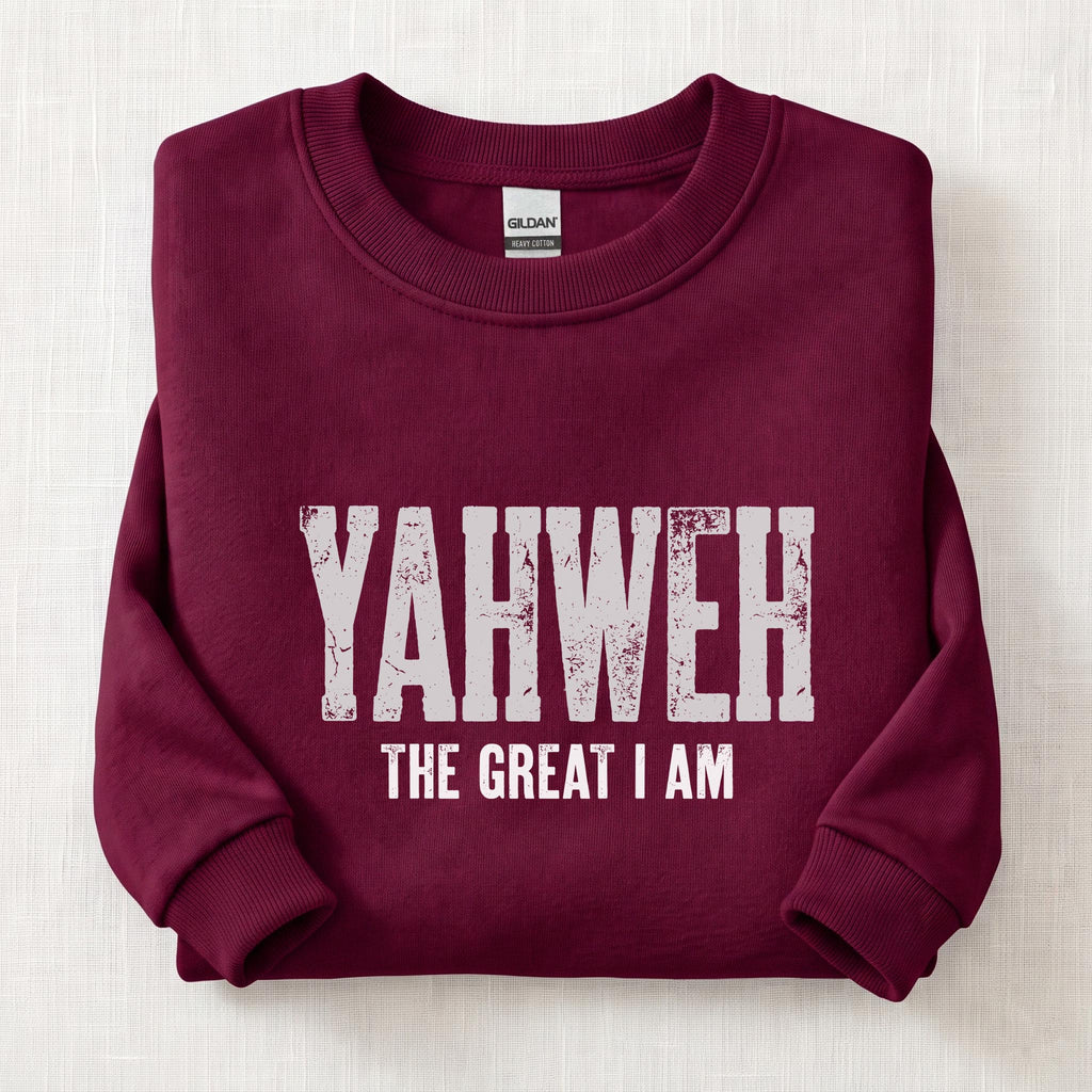 Yahweh The Great I Am Sweatshirt — Maroon