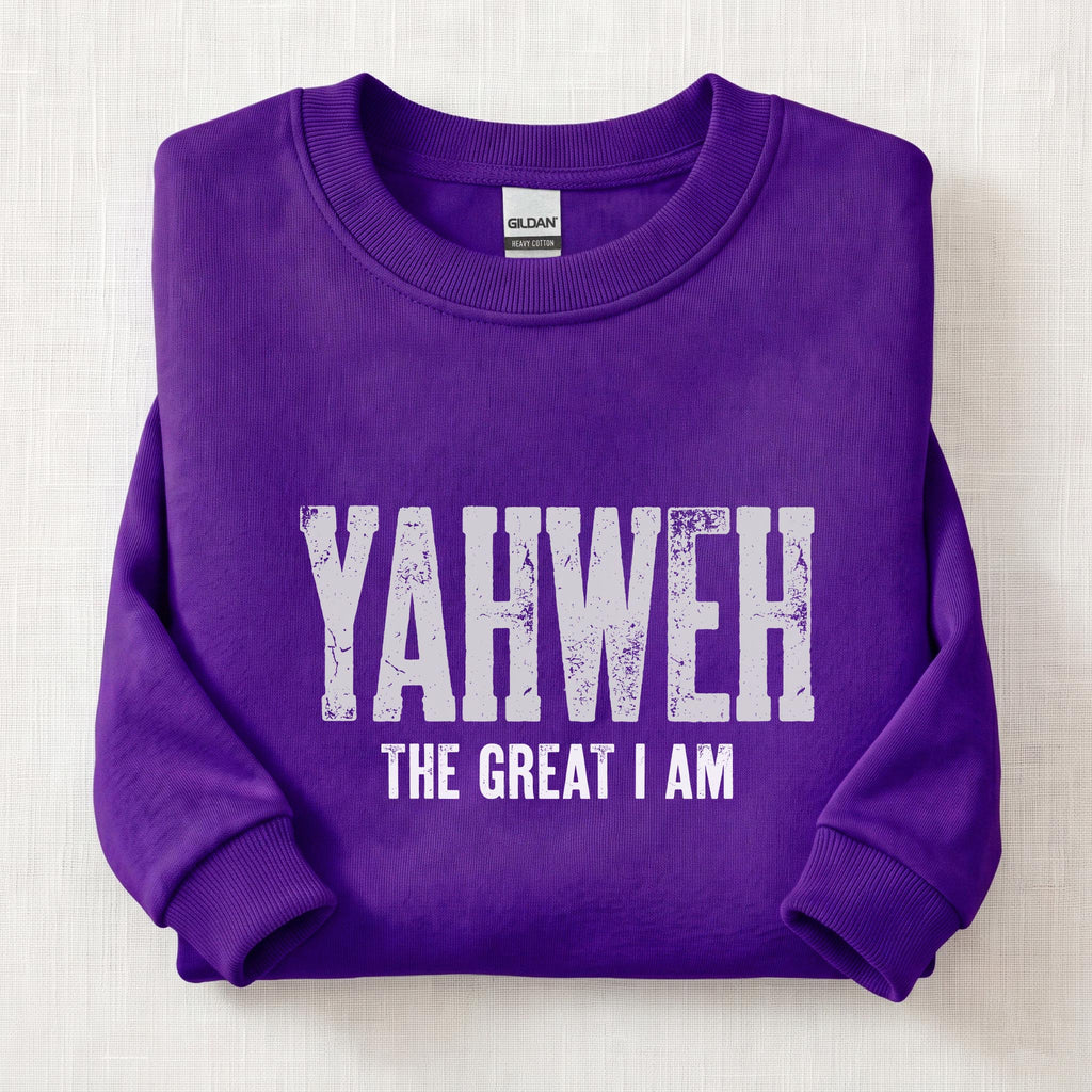 Yahweh The Great I Am Sweatshirt — Purple