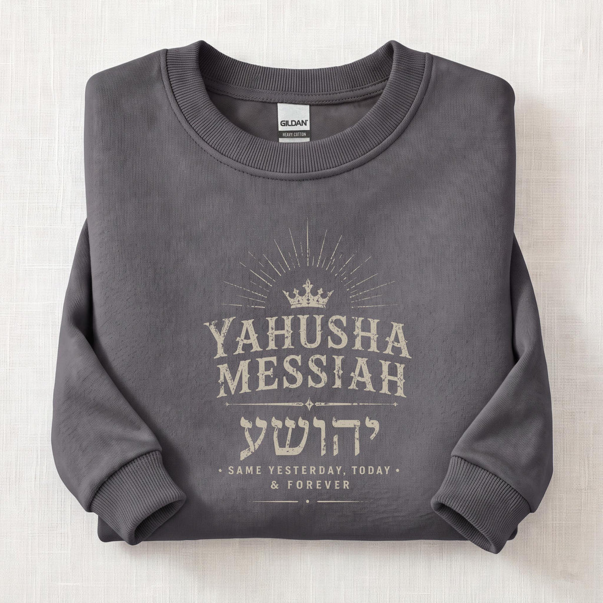 Yahusha Messiah Sweatshirt — Charcoal