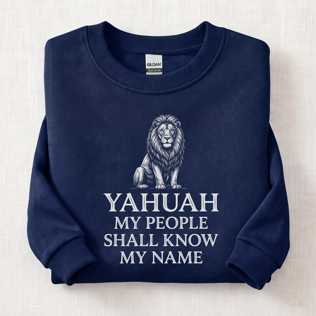 Yahuah My People Shall Know Sweatshirt — Navy