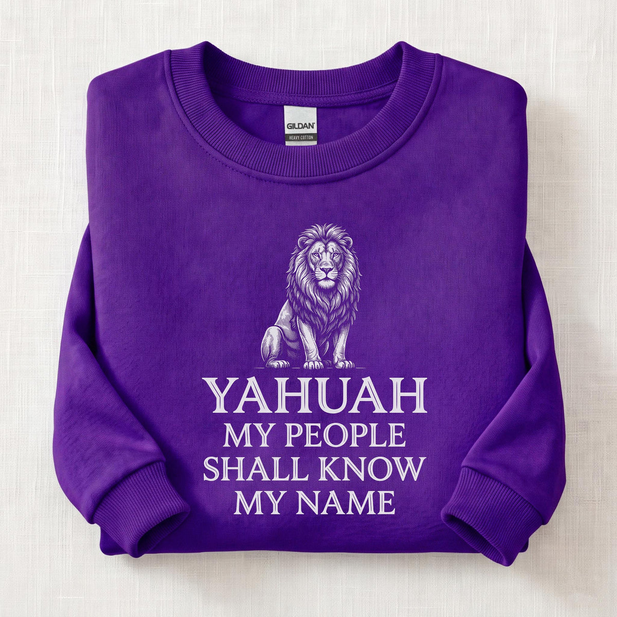 Yahuah My People Shall Know Sweatshirt — Purple