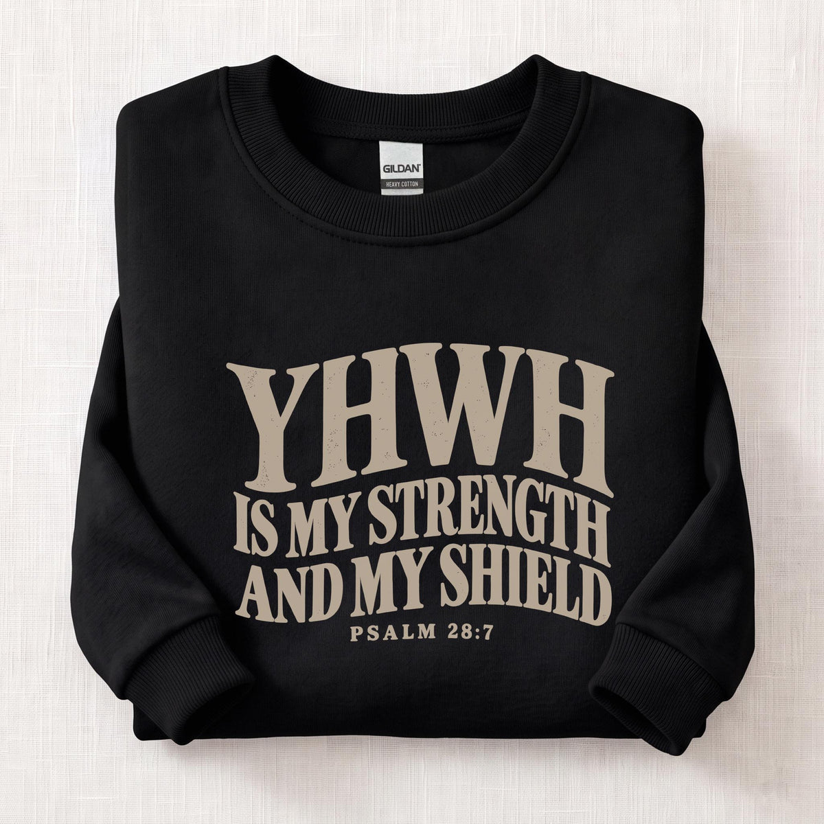 Strength In YHWH Sweatshirt — Black