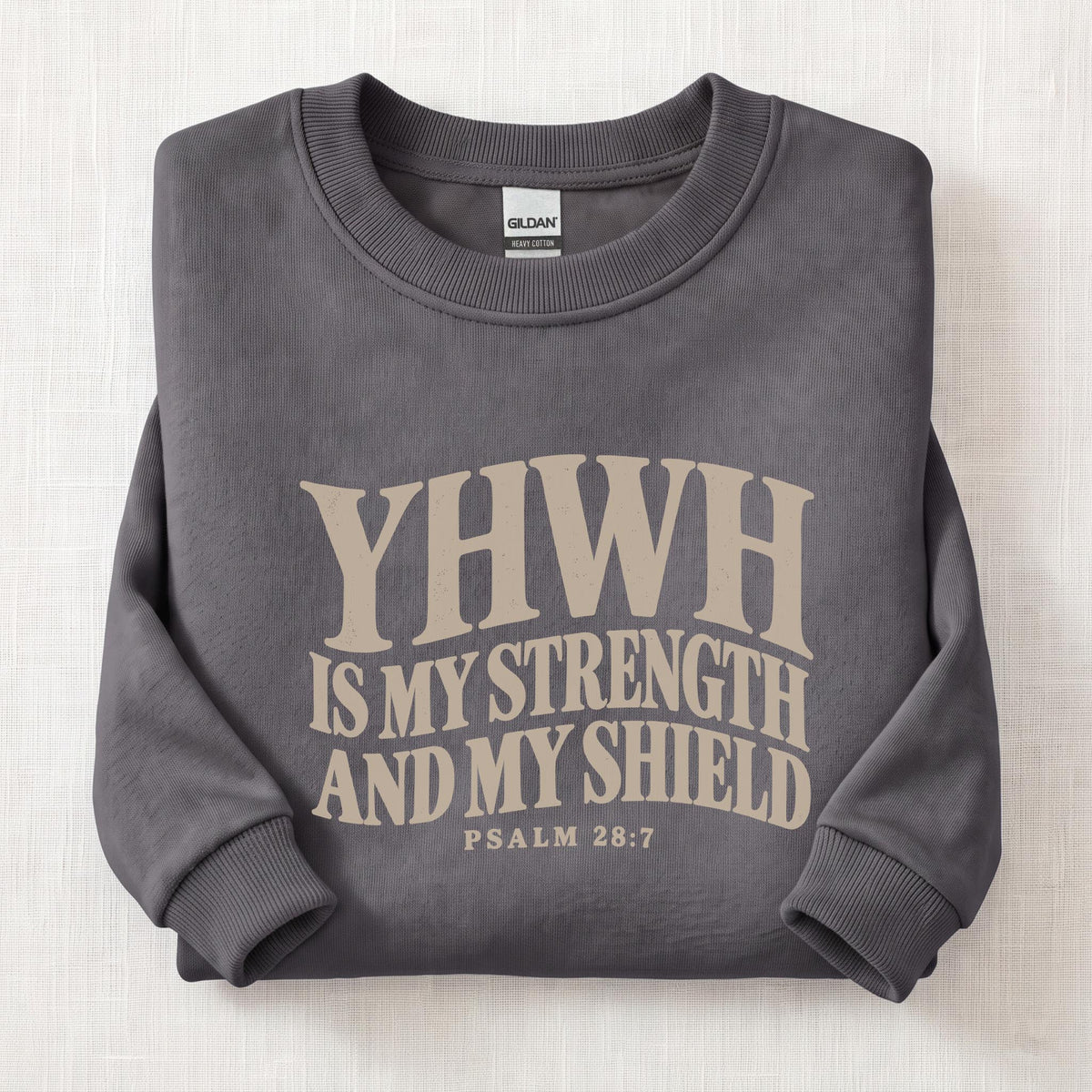 Strength In YHWH Sweatshirt — Charcoal