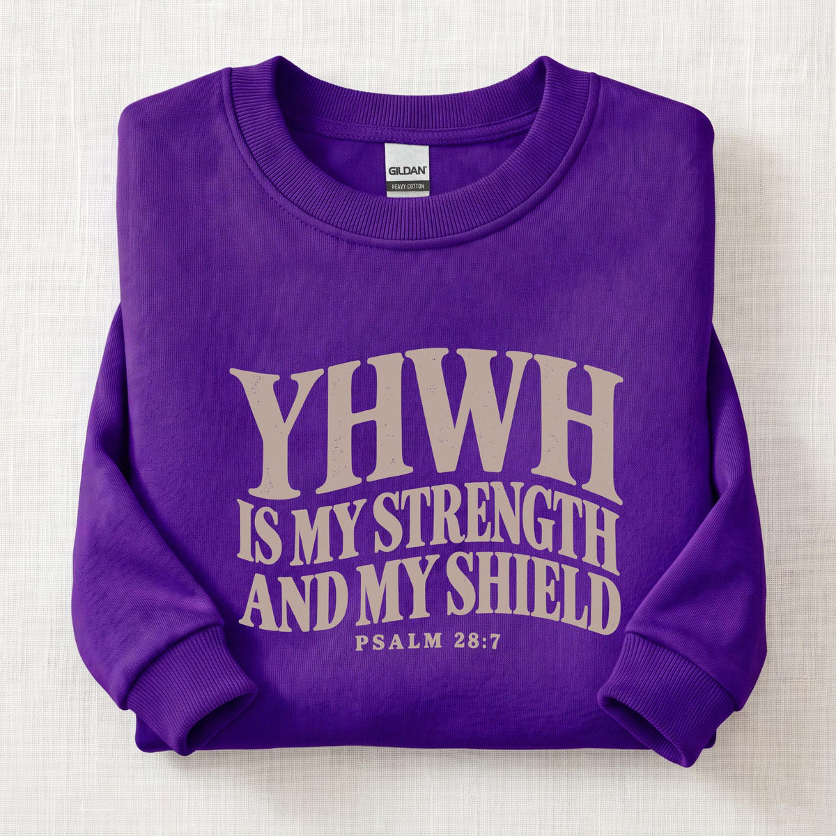 Strength In YHWH Sweatshirt — Purple