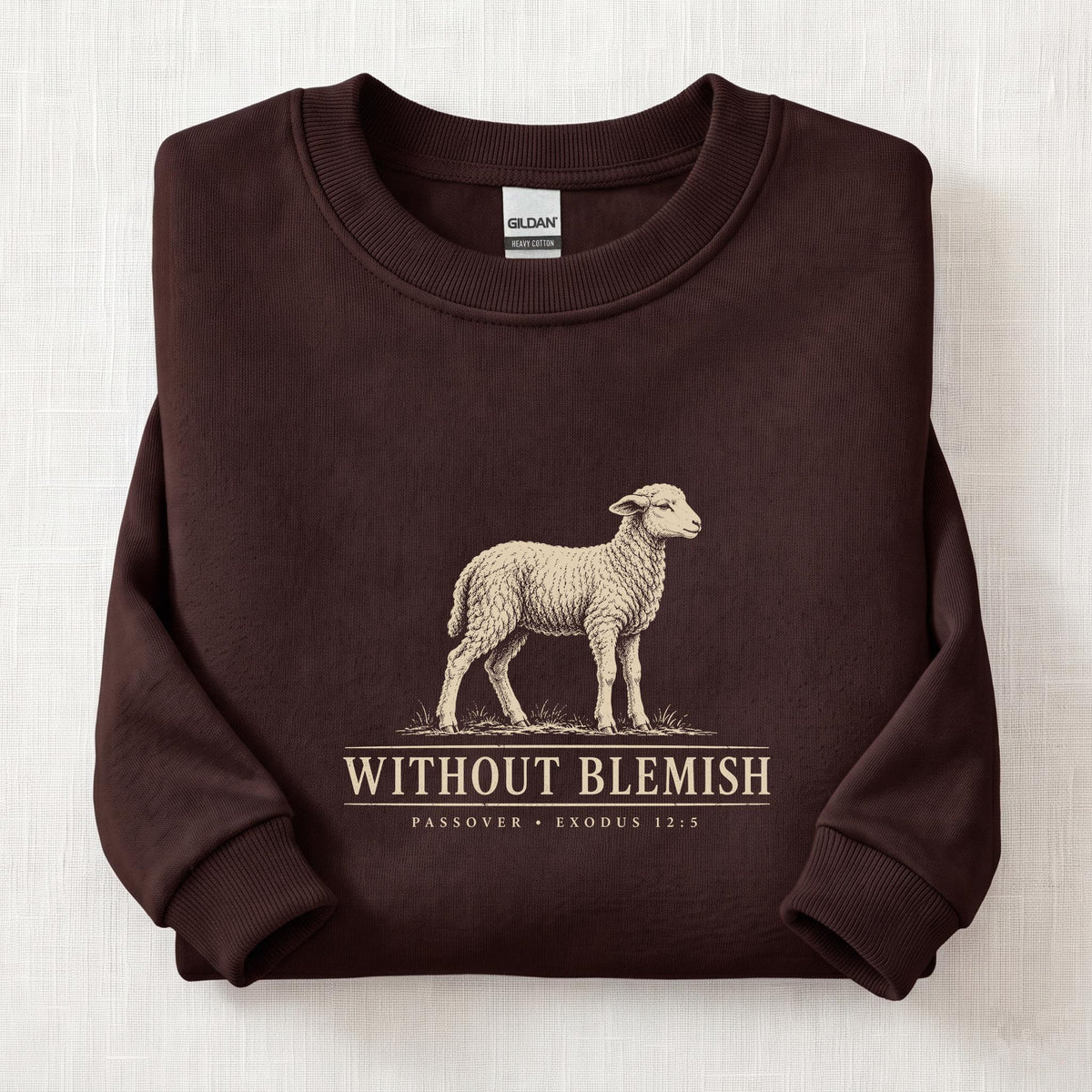 Without Blemish Passover Sweatshirt — Dark Chocolate