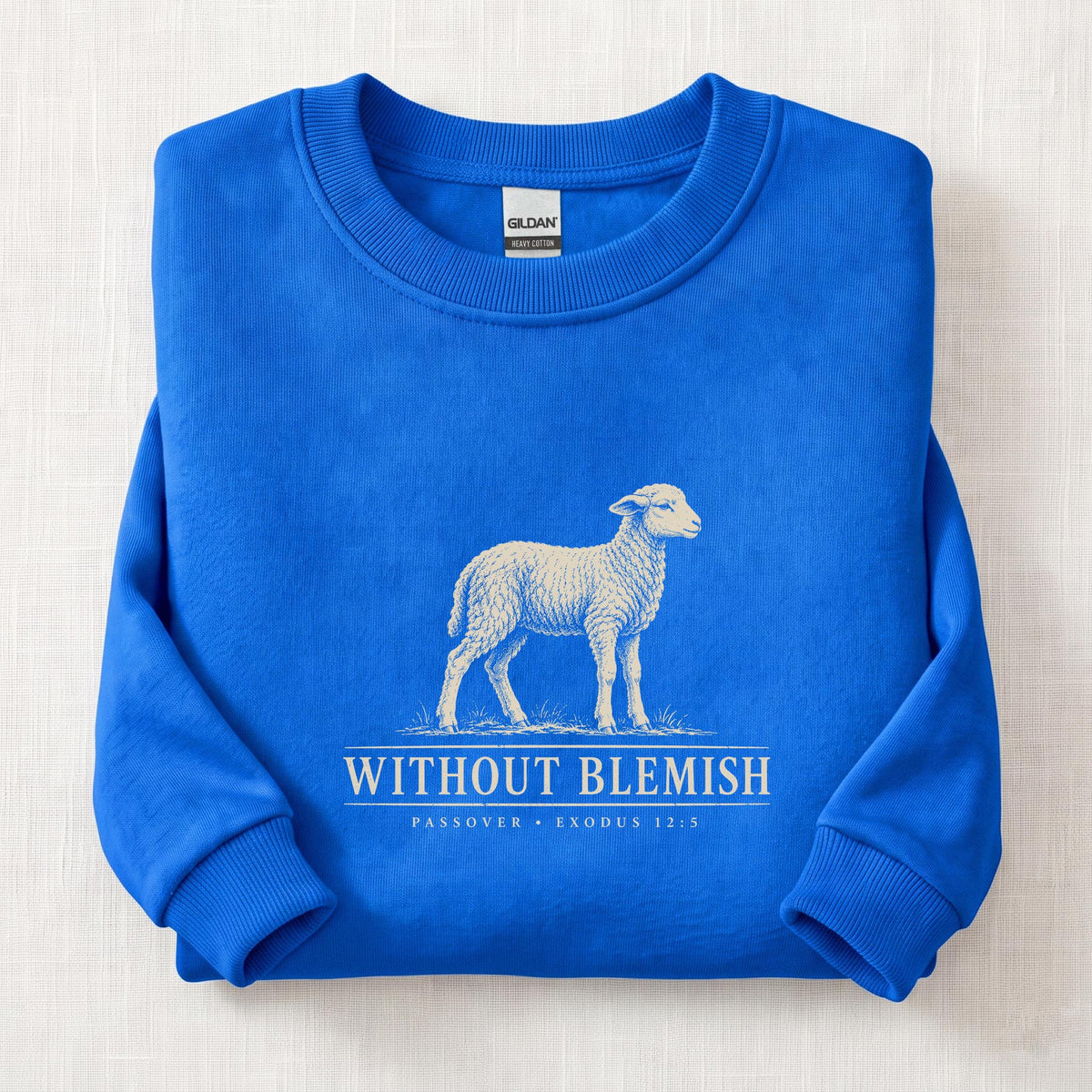 Without Blemish Passover Sweatshirt — Royal