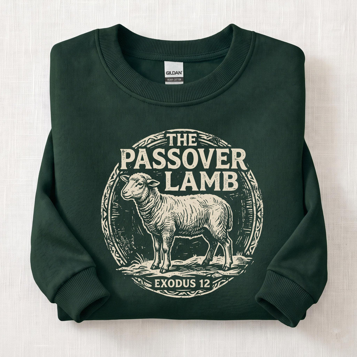 The Passover Lamb Sweatshirt — Forest Green