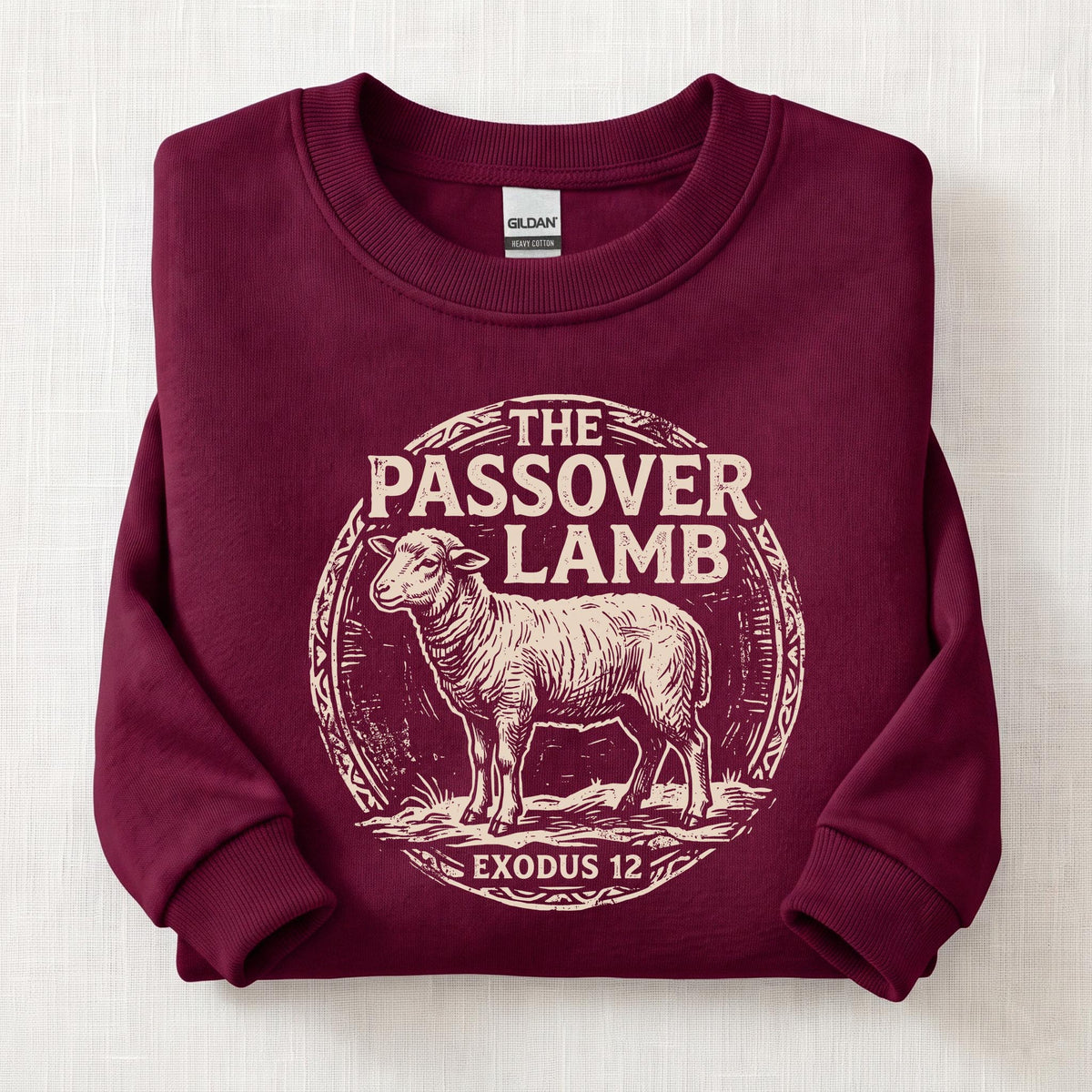 The Passover Lamb Sweatshirt — Maroon