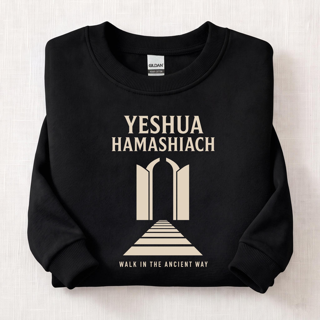 Yeshua HaMashiach Ancient Way Sweatshirt — Black
