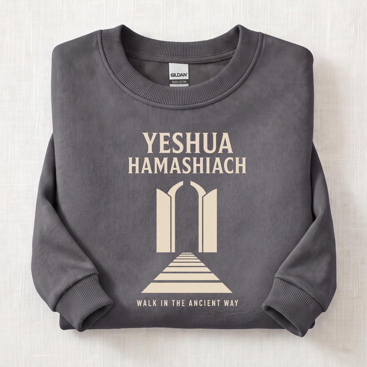 Yeshua HaMashiach Ancient Way Sweatshirt — Charcoal