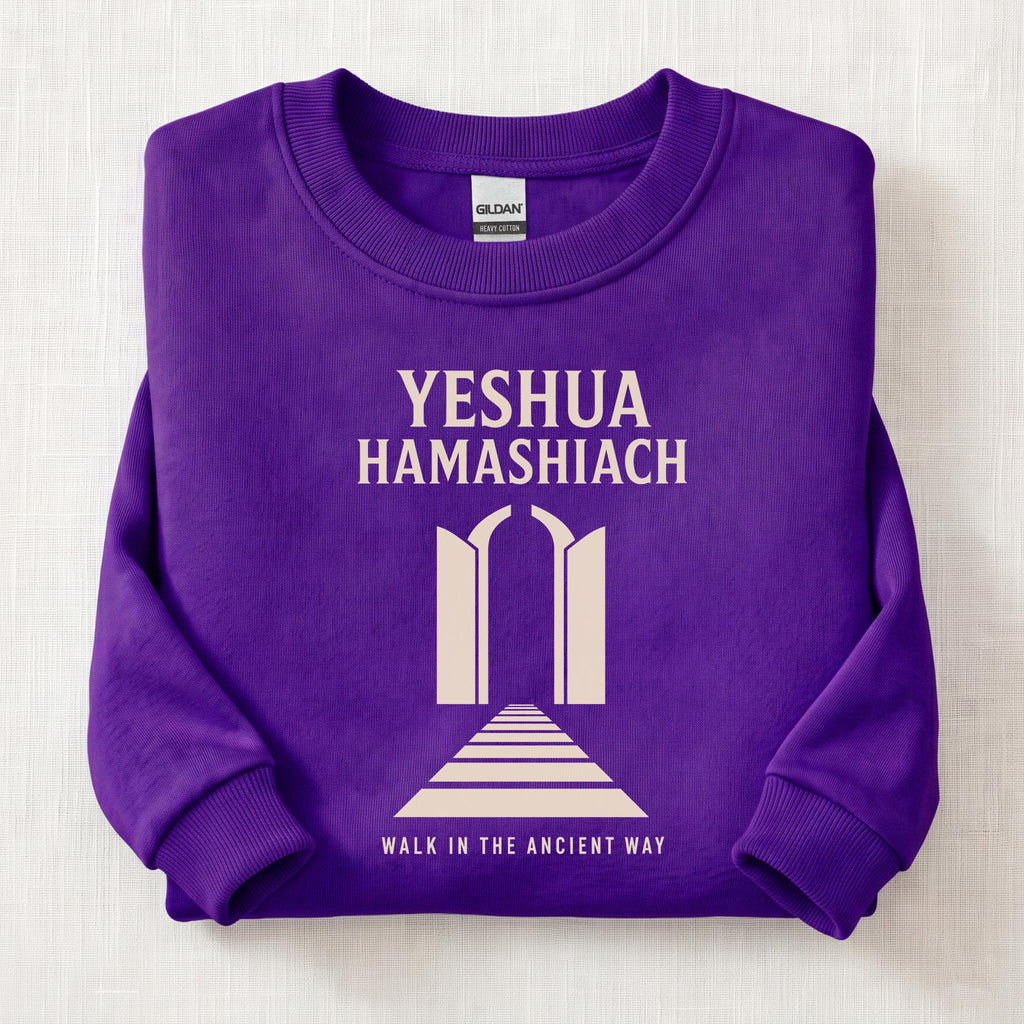 Yeshua HaMashiach Ancient Way Sweatshirt — Purple