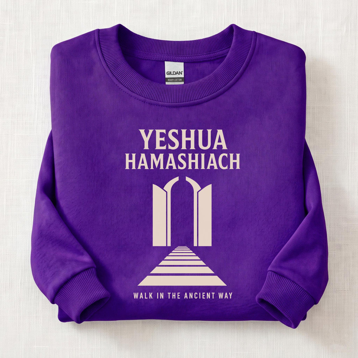 Yeshua HaMashiach Ancient Way Sweatshirt — Purple