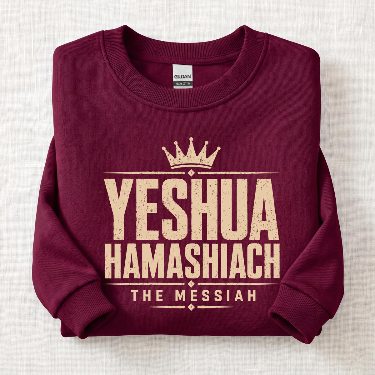 Yeshua HaMashiach Sweatshirt — Maroon