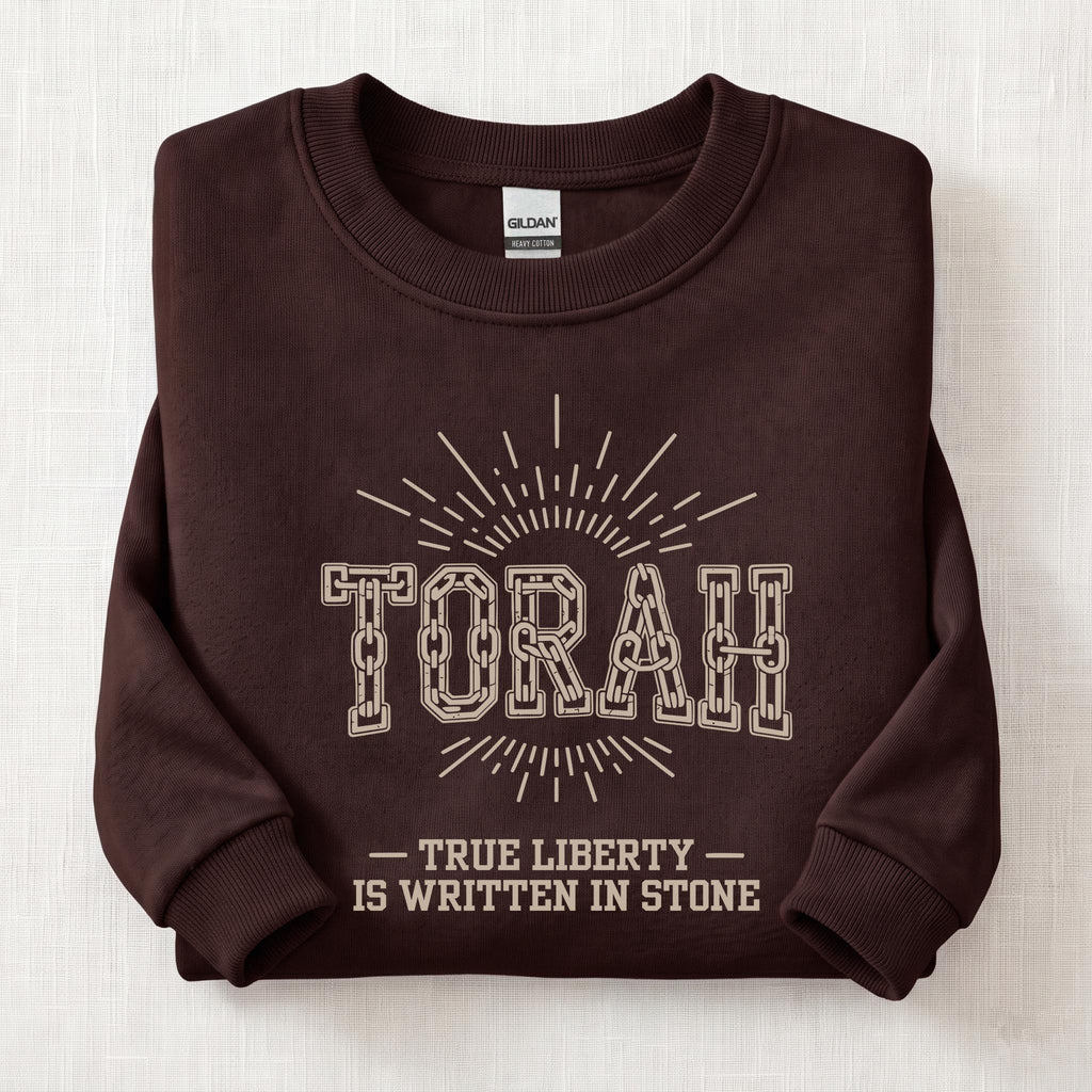 Torah True Liberty Sweatshirt — Dark Chocolate