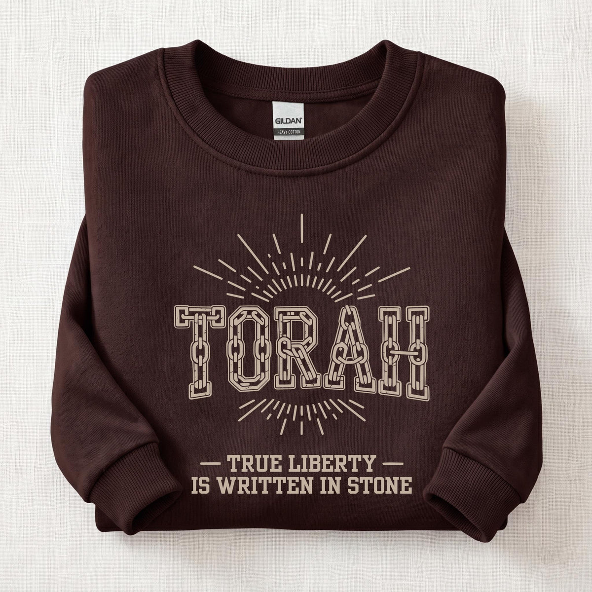Torah True Liberty Sweatshirt — Dark Chocolate