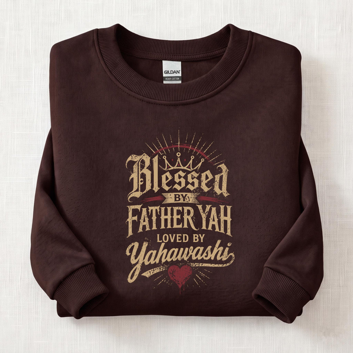 Blessed By Father Yah Sweatshirt — Dark Chocolate