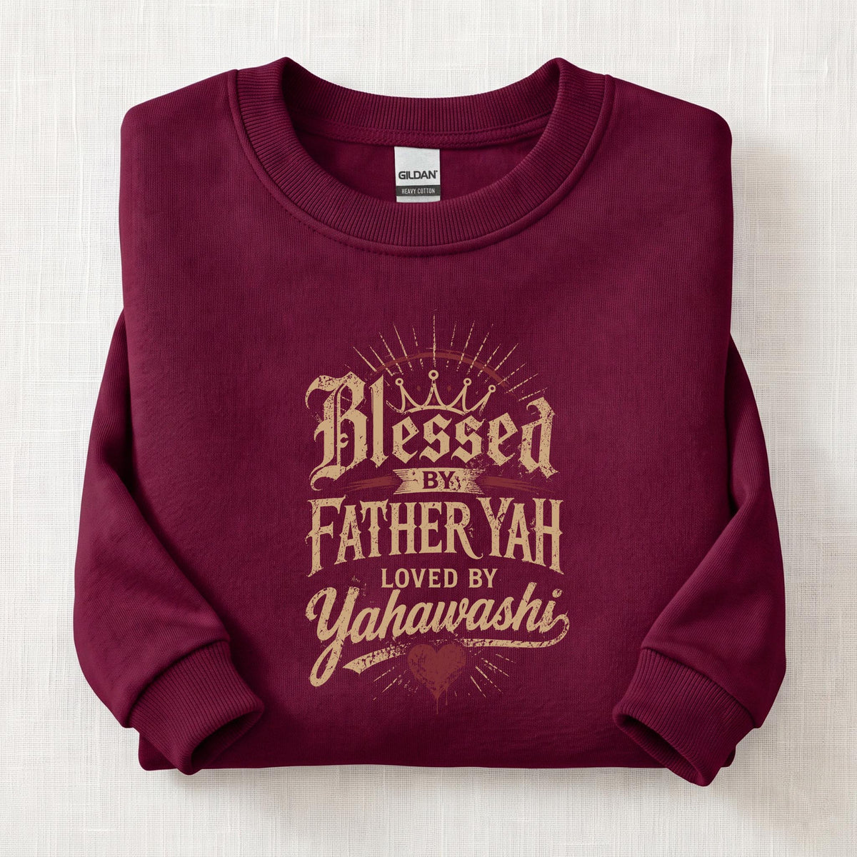 Blessed By Father Yah Sweatshirt — Maroon