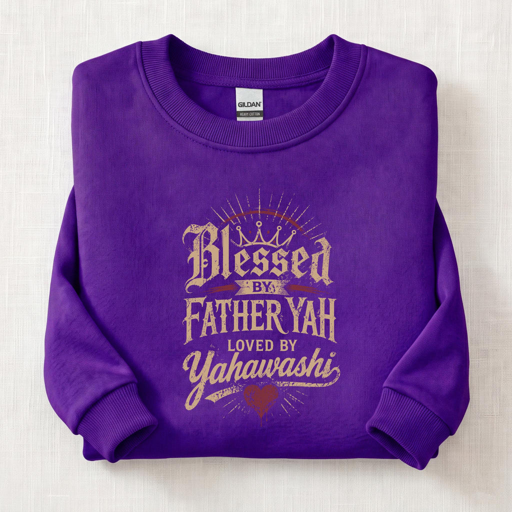 Blessed By Father Yah Sweatshirt — Purple