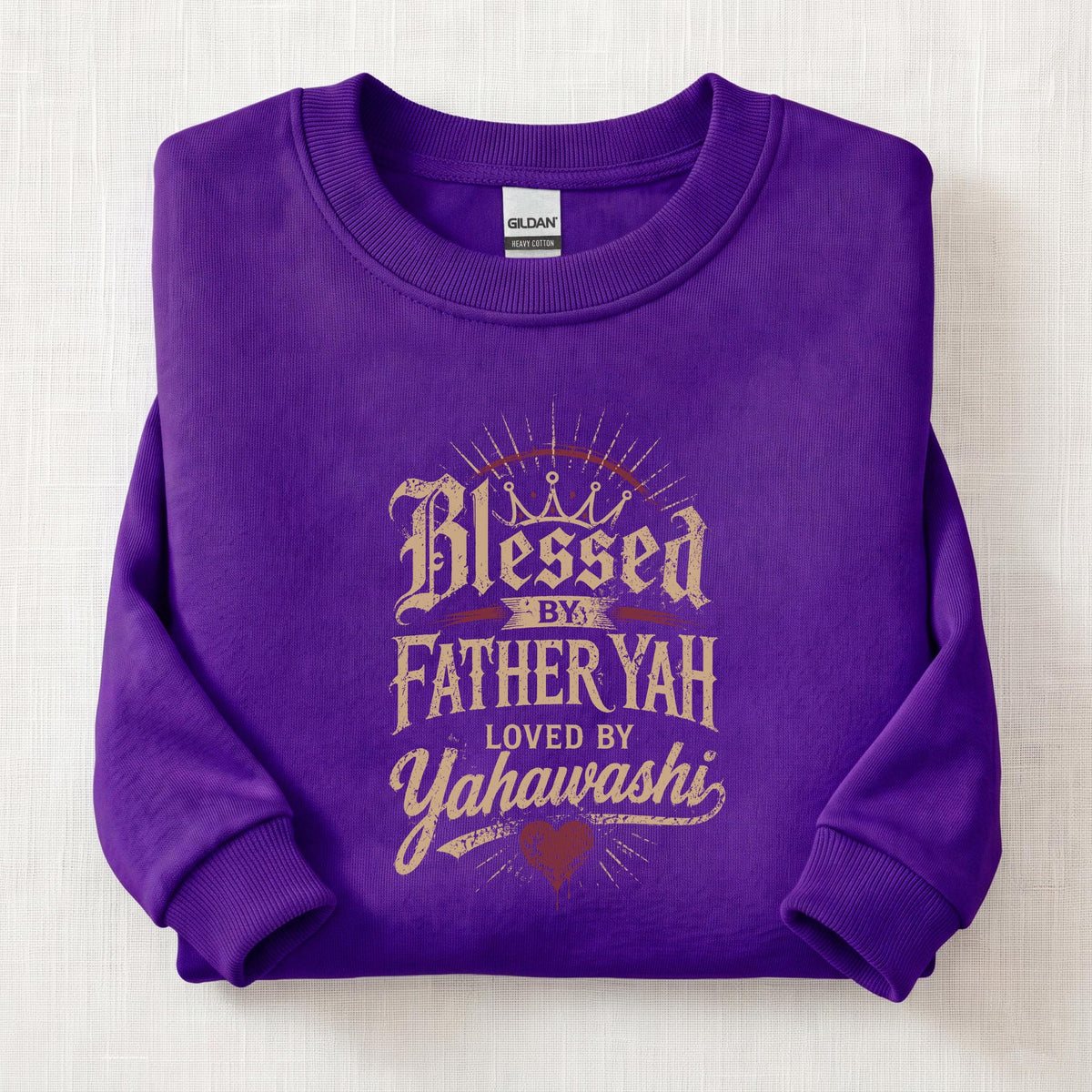Blessed By Father Yah Sweatshirt — Purple